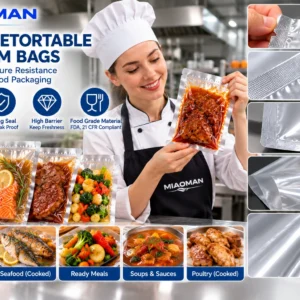 Clear retort vacuum bags